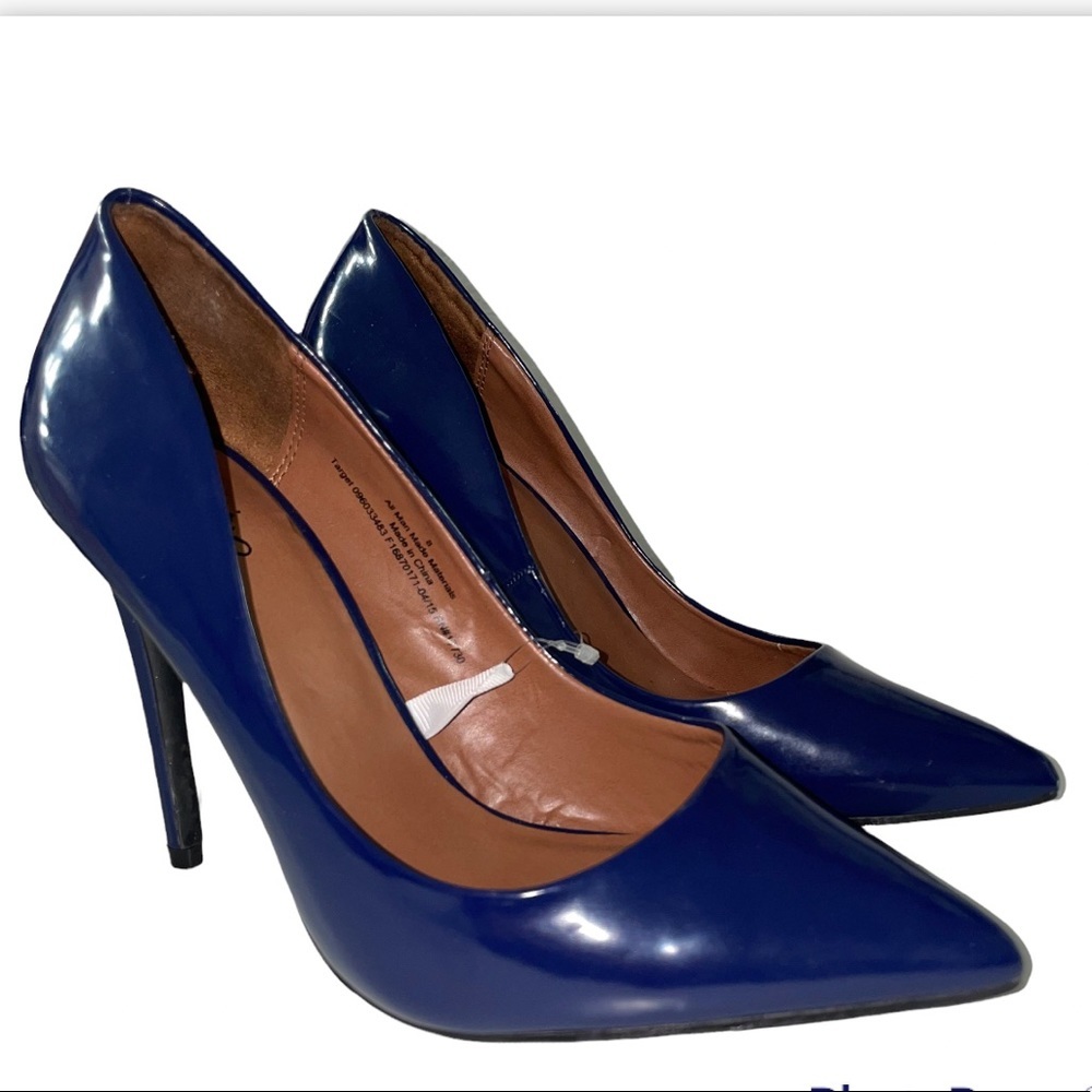 New Mossimo Patent Blue Leather Pumps - Size 8